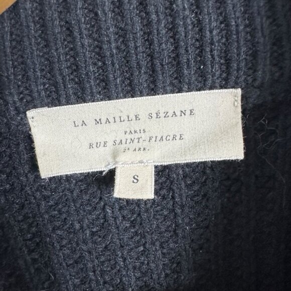 Sezane Wool Lucas Jumper Sweater Black Knit Size Small French - Picture 7 of 16